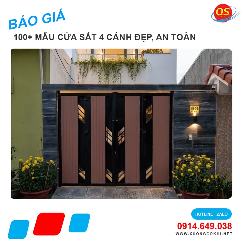 Báo giá cửa sắt 4 cánh tại Hà Nội giá chỉ từ 3 triệu đồng/bộ