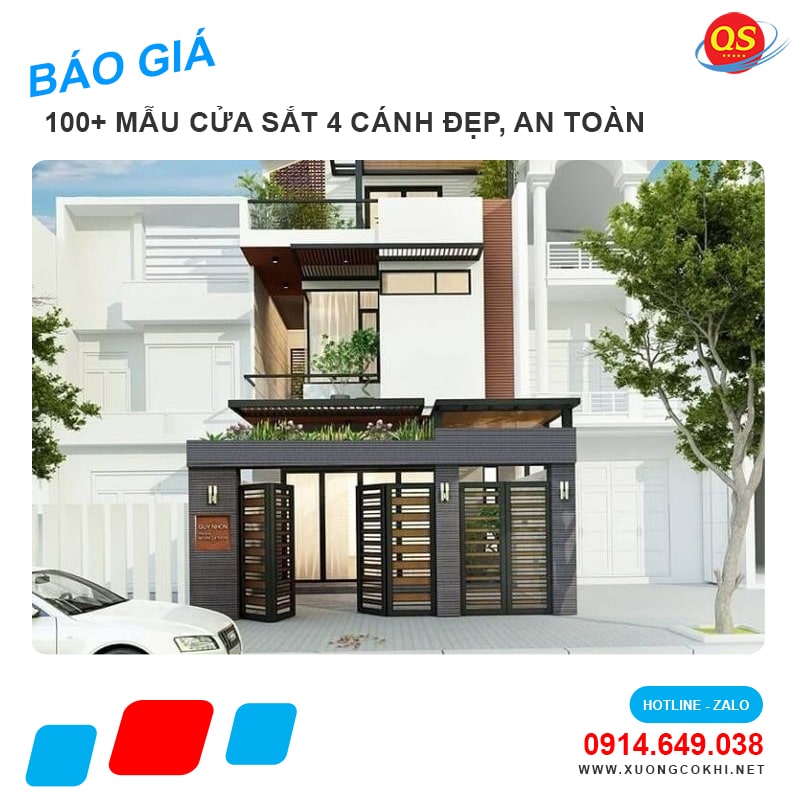 Báo giá cửa sắt 4 cánh tại Hà Nội giá chỉ từ 3 triệu đồng/bộ