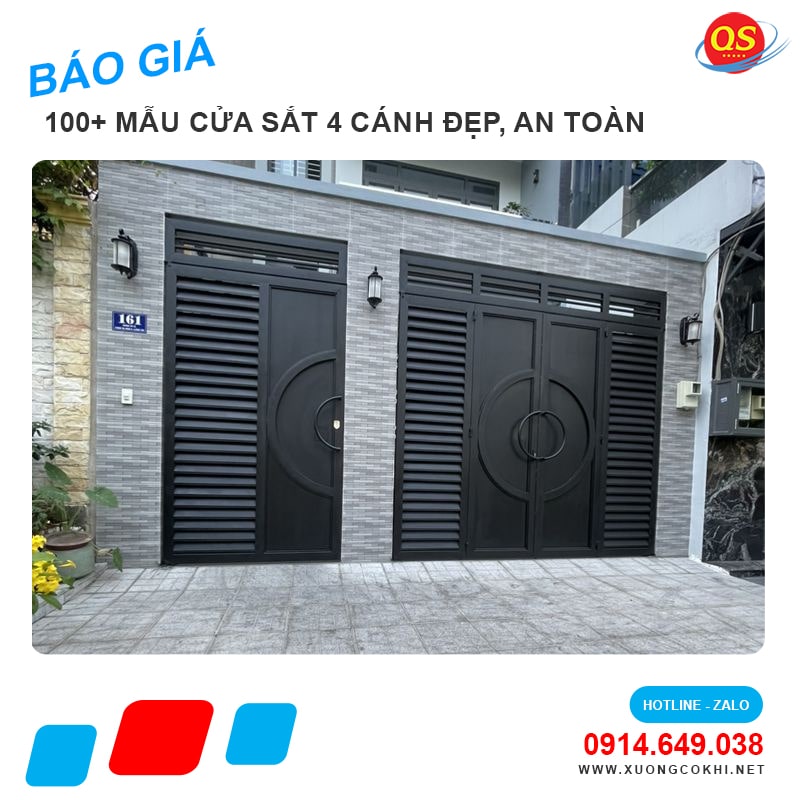 Báo giá cửa sắt 4 cánh tại Hà Nội giá chỉ từ 3 triệu đồng/bộ