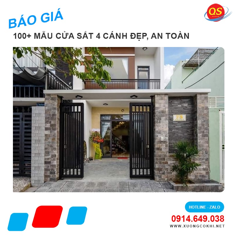 Báo giá cửa sắt 4 cánh tại Hà Nội giá chỉ từ 3 triệu đồng/bộ