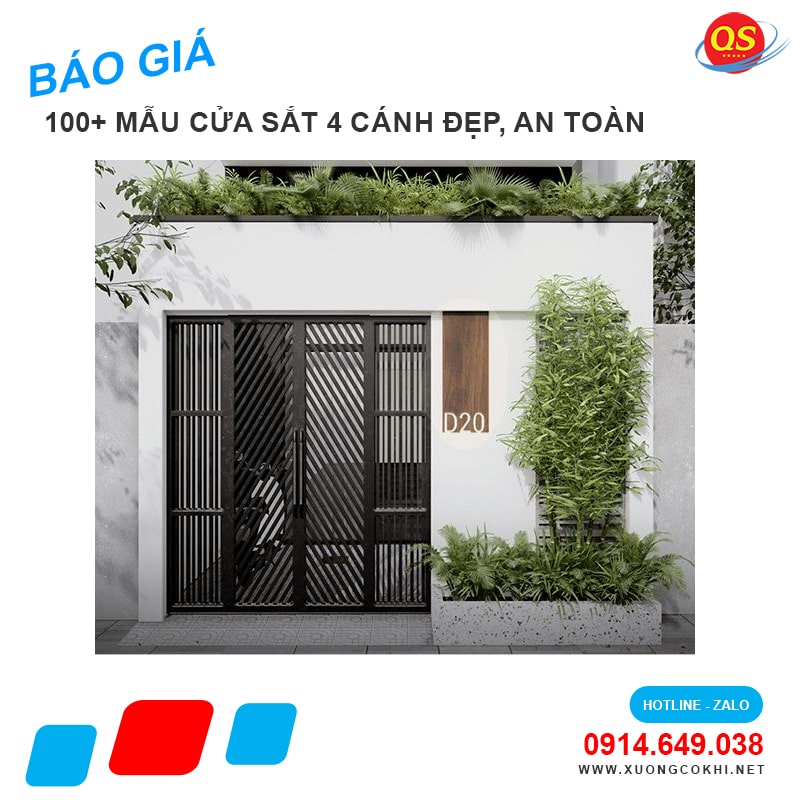 Báo giá cửa sắt 4 cánh tại Hà Nội giá chỉ từ 3 triệu đồng/bộ