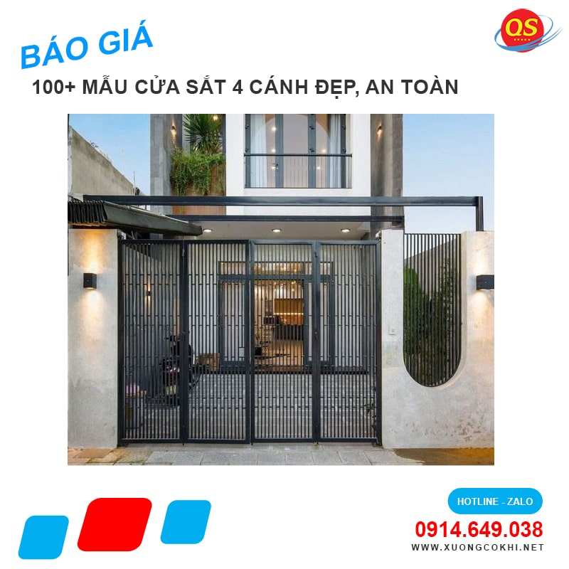 Báo giá cửa sắt 4 cánh tại Hà Nội giá chỉ từ 3 triệu đồng/bộ