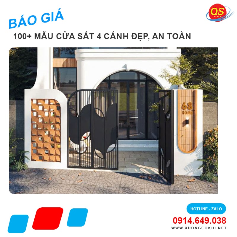 Báo giá cửa sắt 4 cánh tại Hà Nội giá chỉ từ 3 triệu đồng/bộ