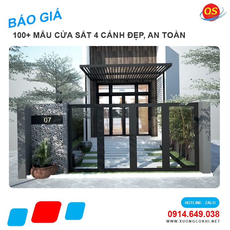 Báo giá cửa sắt 4 cánh tại Hà Nội giá chỉ từ 3 triệu đồng/bộ