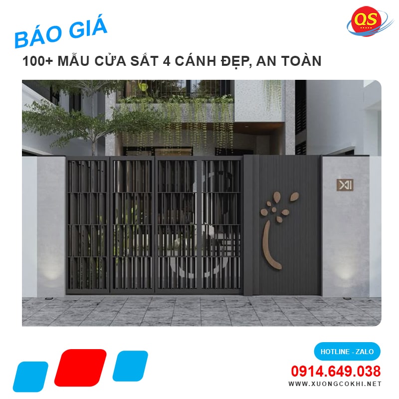 Báo giá cửa sắt 4 cánh tại Hà Nội giá chỉ từ 3 triệu đồng/bộ