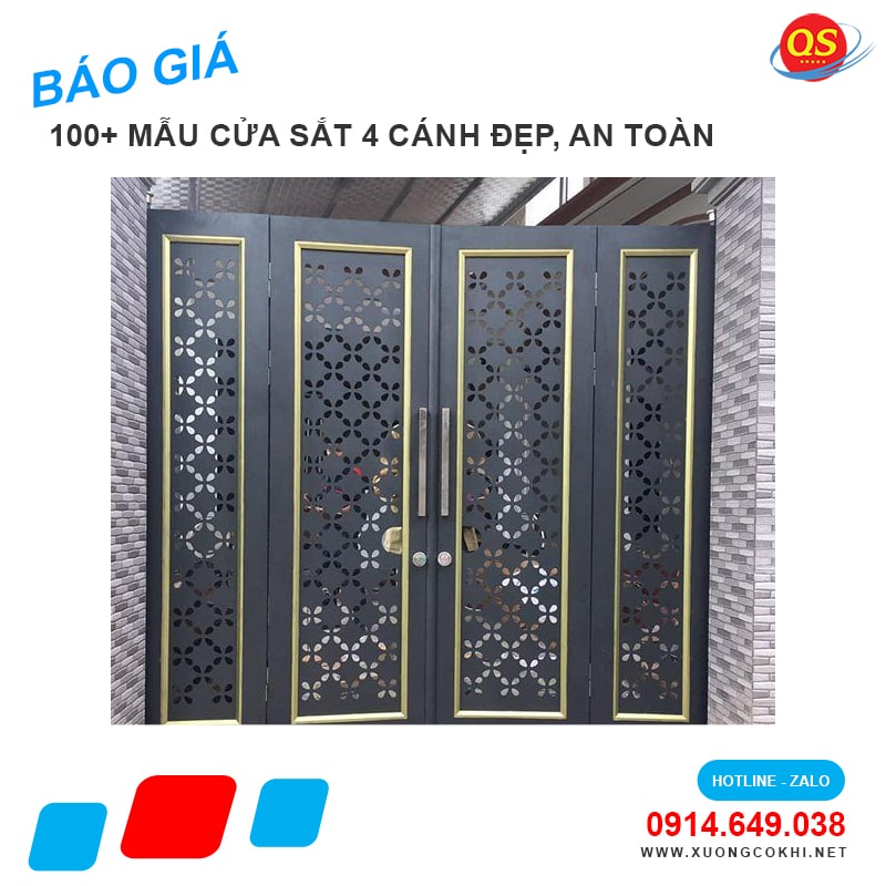 Báo giá cửa sắt 4 cánh tại Hà Nội giá chỉ từ 3 triệu đồng/bộ