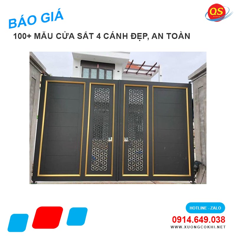 Báo giá cửa sắt 4 cánh tại Hà Nội giá chỉ từ 3 triệu đồng/bộ