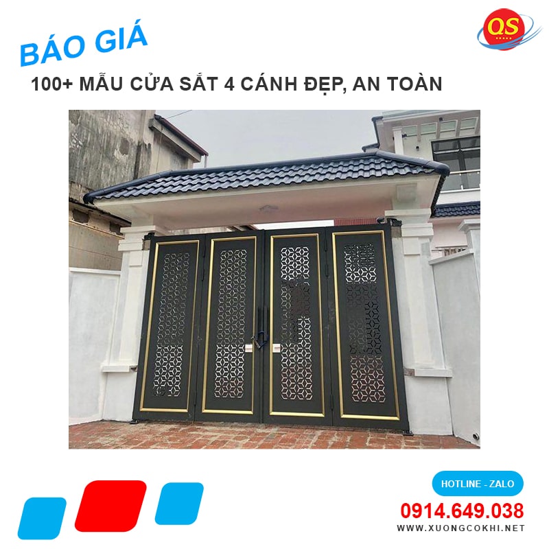 Báo giá cửa sắt 4 cánh tại Hà Nội giá chỉ từ 3 triệu đồng/bộ