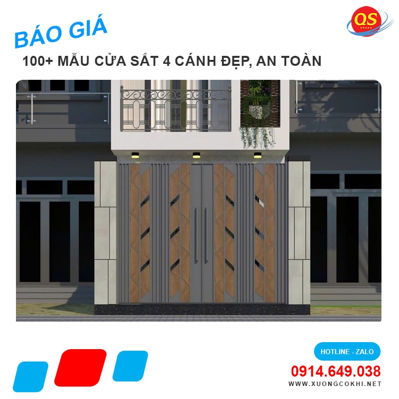 Báo giá cửa sắt 4 cánh tại Hà Nội giá chỉ từ 3 triệu đồng/bộ