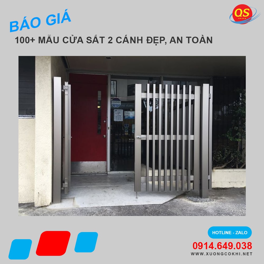 Báo giá 30+ mẫu cửa sắt hộp 2 cánh đẹp hiện đại