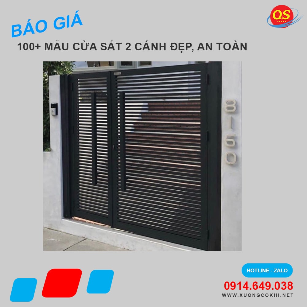 Báo giá 30+ mẫu cửa sắt hộp 2 cánh đẹp hiện đại
