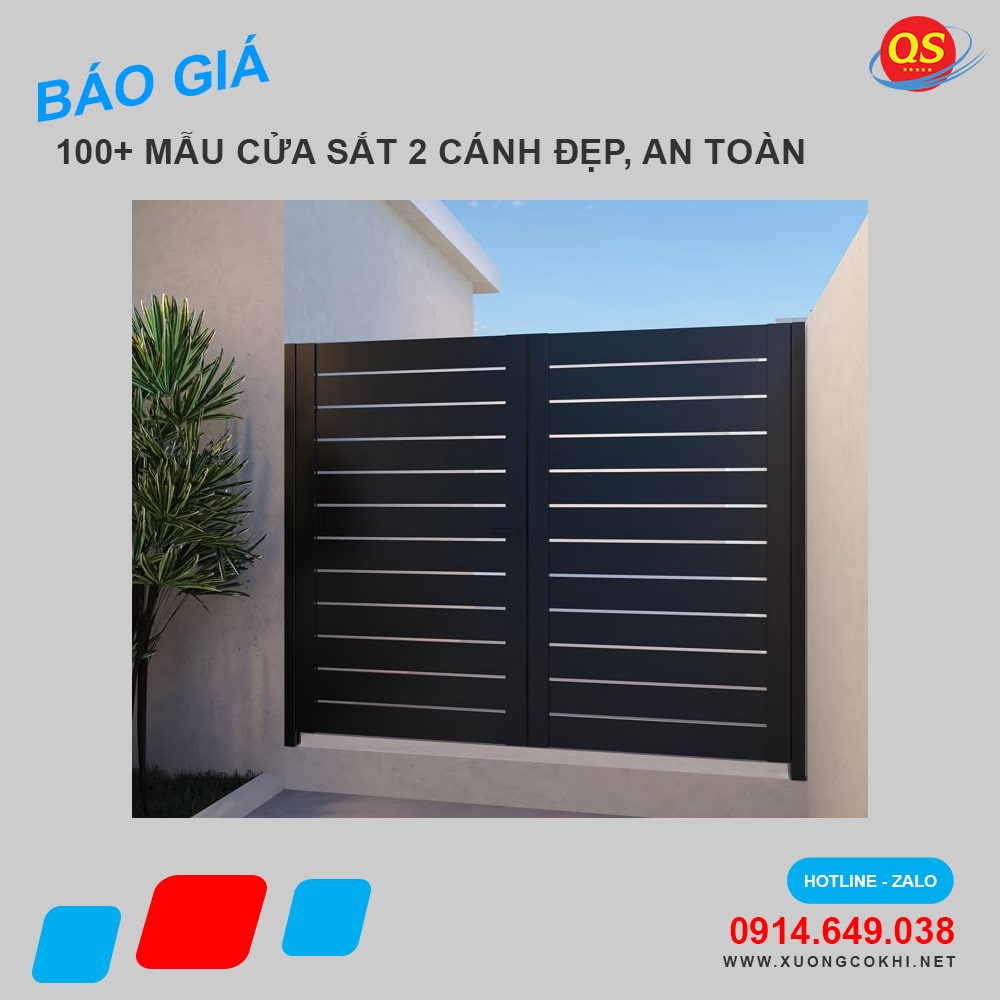 Báo giá 30+ mẫu cửa sắt hộp 2 cánh đẹp hiện đại