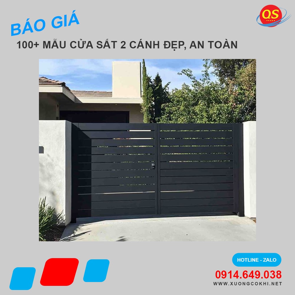 Báo giá 30+ mẫu cửa sắt hộp 2 cánh đẹp hiện đại