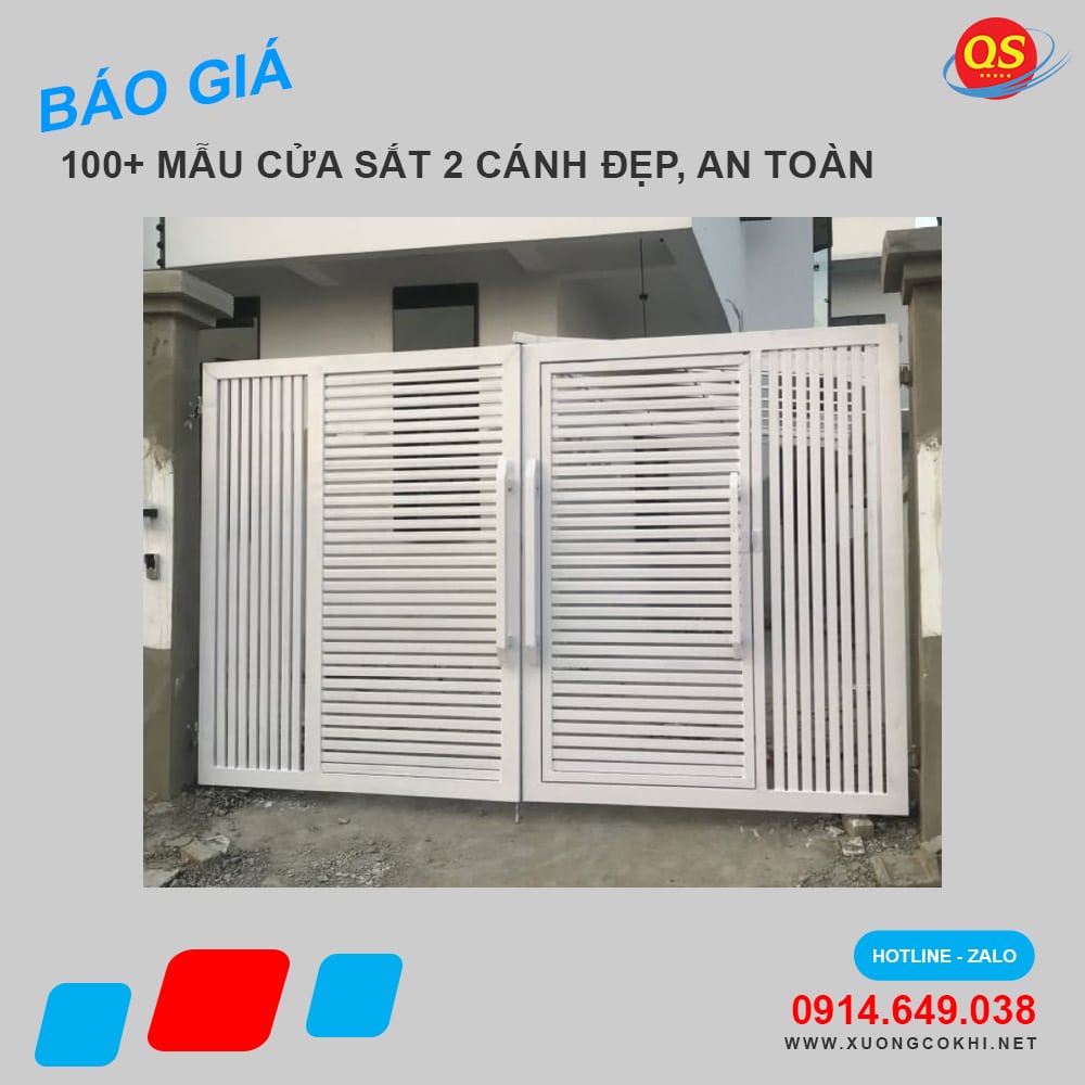 Báo giá 30+ mẫu cửa sắt hộp 2 cánh đẹp hiện đại