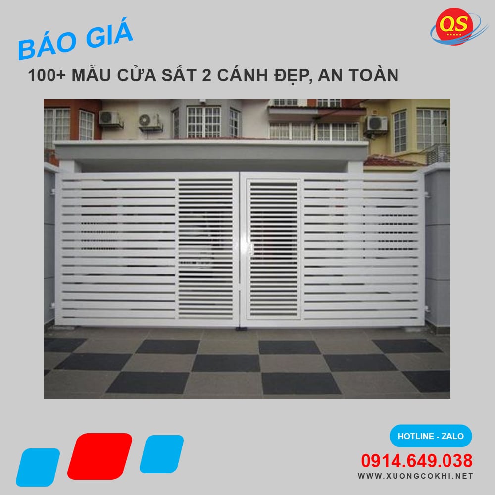 Báo giá 30+ mẫu cửa sắt hộp 2 cánh đẹp hiện đại