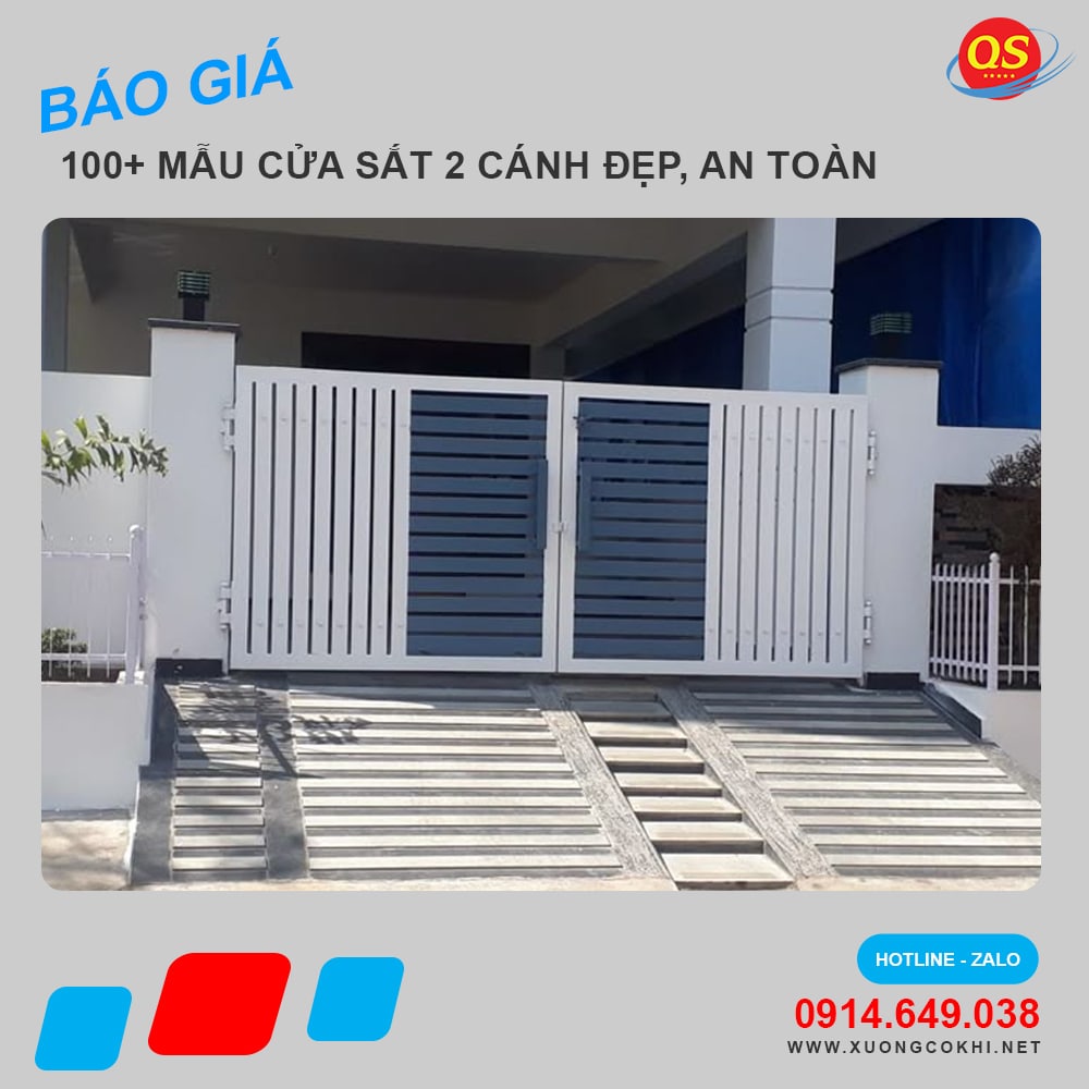 Báo giá 30+ mẫu cửa sắt hộp 2 cánh đẹp hiện đại