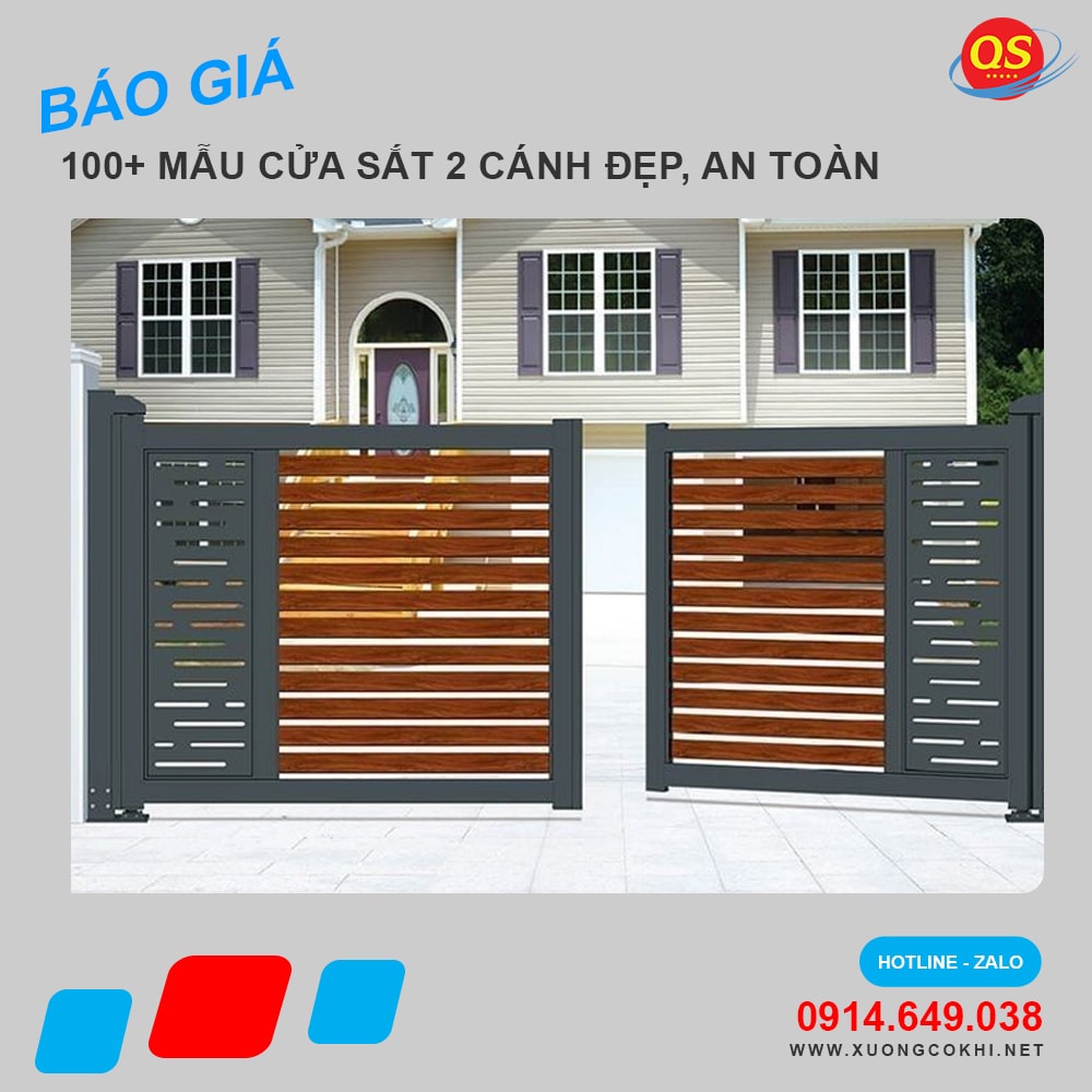 Báo giá 30+ mẫu cửa sắt hộp 2 cánh đẹp hiện đại