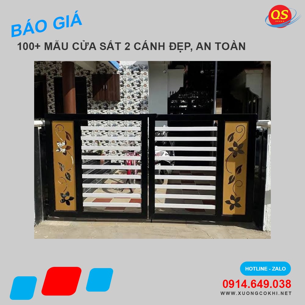Báo giá 30+ mẫu cửa sắt hộp 2 cánh đẹp hiện đại