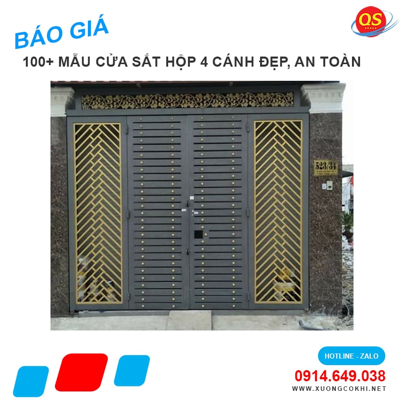 Lắp đặt cửa sắt hộp 4 cánh tại Hà Nội bao nhiêu tiền 1m2