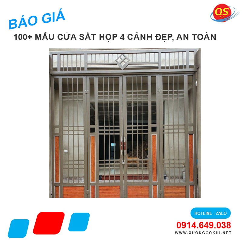 Lắp đặt cửa sắt hộp 4 cánh tại Hà Nội bao nhiêu tiền 1m2