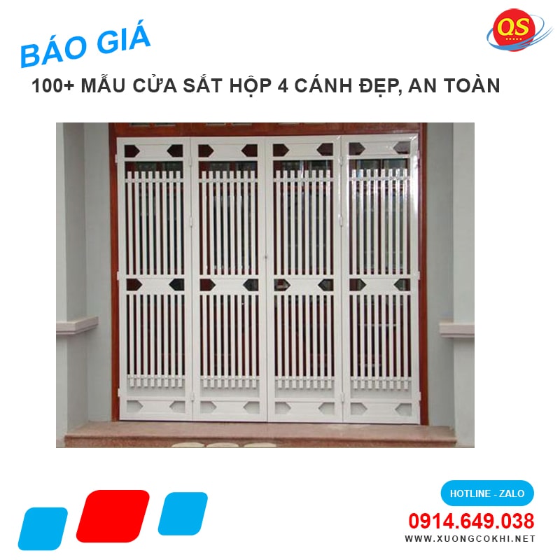 Lắp đặt cửa sắt hộp 4 cánh tại Hà Nội bao nhiêu tiền 1m2
