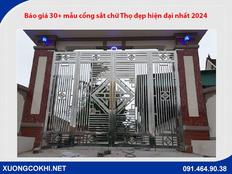 Báo giá 30+ mẫu cổng sắt chữ Thọ đẹp hiện đại nhất 2024