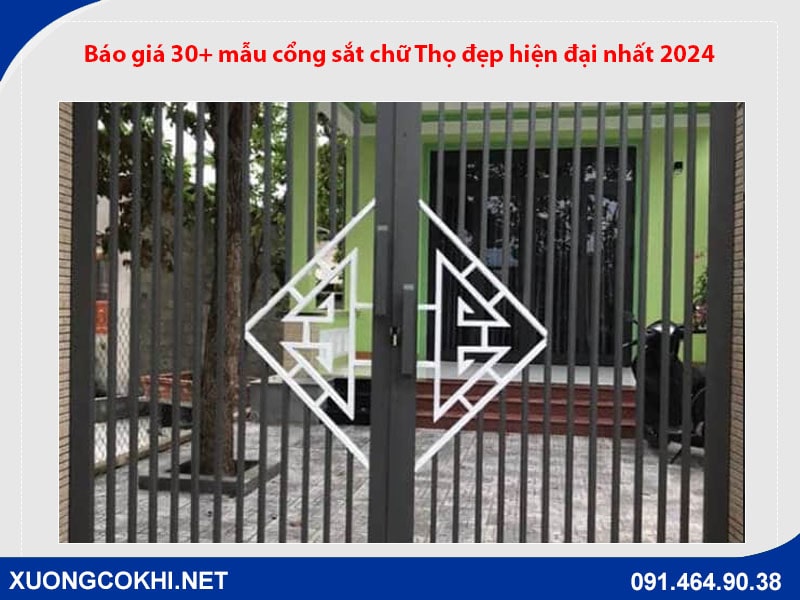 Báo giá 30+ mẫu cổng sắt chữ Thọ đẹp hiện đại nhất 2024