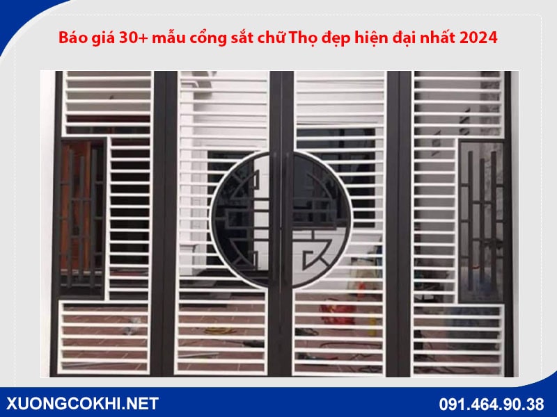 Báo giá 30+ mẫu cổng sắt chữ Thọ đẹp hiện đại nhất 2024