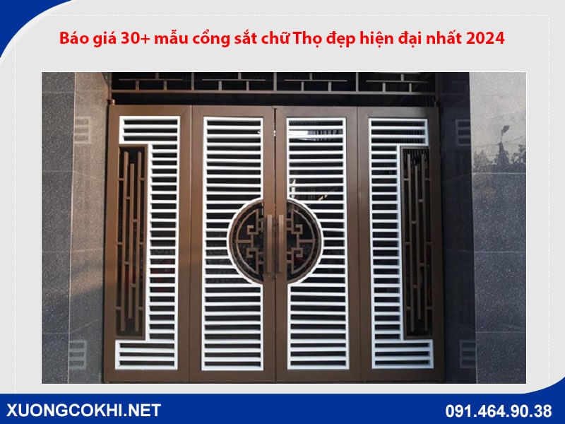 Báo giá 30+ mẫu cổng sắt chữ Thọ đẹp hiện đại nhất 2024