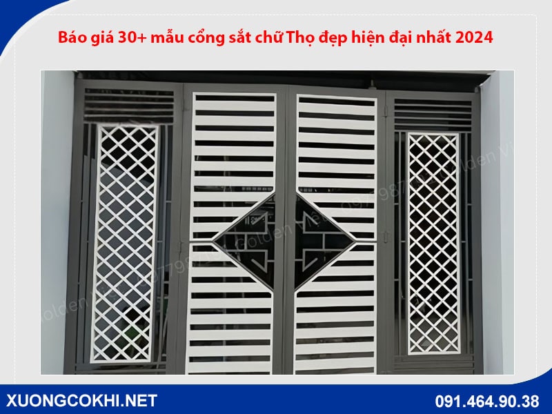 Báo giá 30+ mẫu cổng sắt chữ Thọ đẹp hiện đại nhất 2024