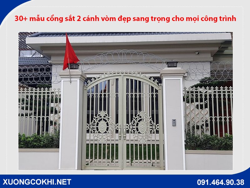 30+ mẫu cổng sắt 2 cánh vòm đẹp sang trọng cho mọi công trình