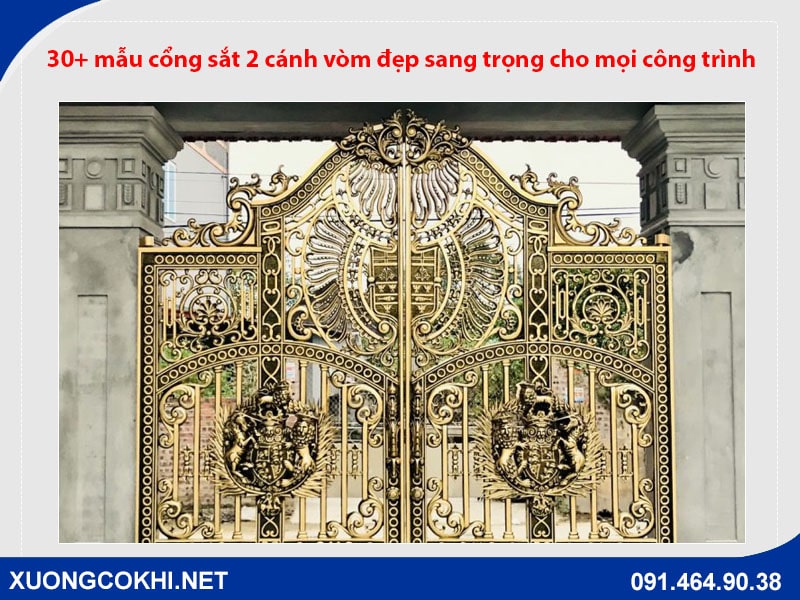 30+ mẫu cổng sắt 2 cánh vòm đẹp sang trọng cho mọi công trình