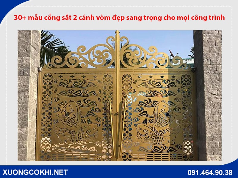 30+ mẫu cổng sắt 2 cánh vòm đẹp sang trọng cho mọi công trình