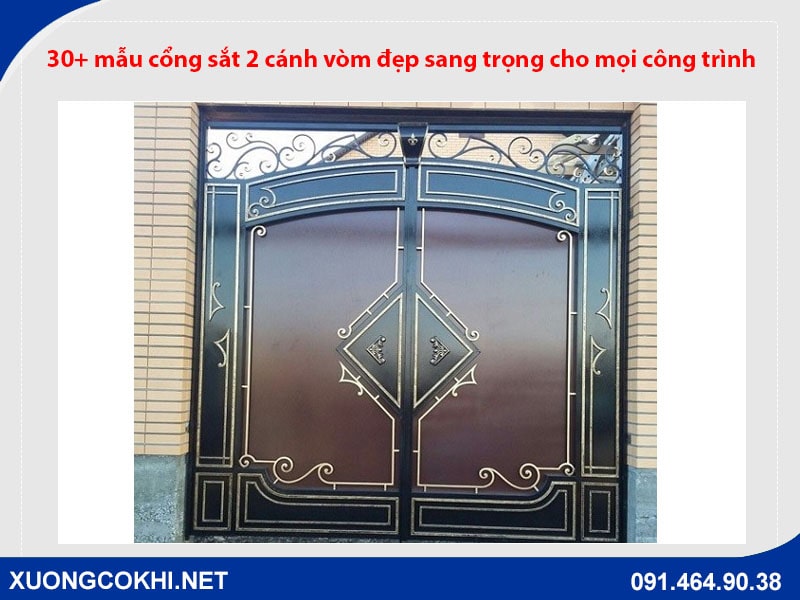 30+ mẫu cổng sắt 2 cánh vòm đẹp sang trọng cho mọi công trình