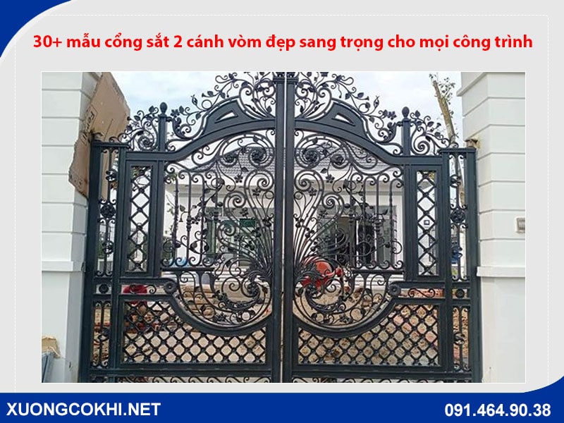 30+ mẫu cổng sắt 2 cánh vòm đẹp sang trọng cho mọi công trình