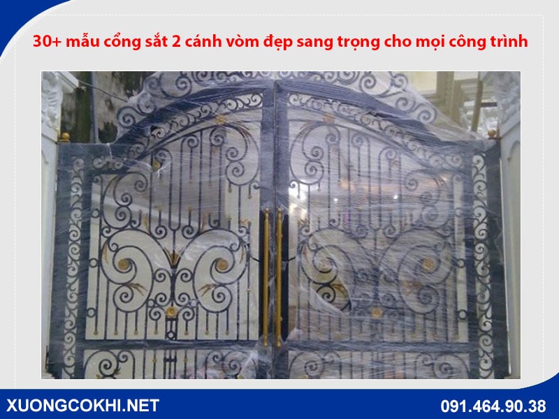 30+ mẫu cổng sắt 2 cánh vòm đẹp sang trọng cho mọi công trình