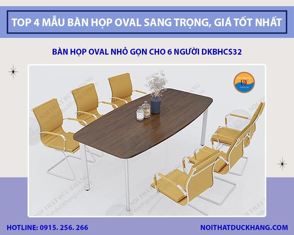 Bàn họp Oval nhỏ gọn cho 6 người DKBHCS32