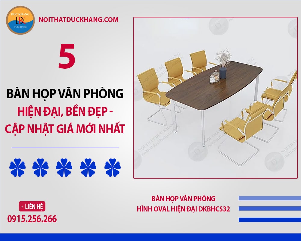 Bàn họp văn phòng hình oval hiện đại DKBHCS32