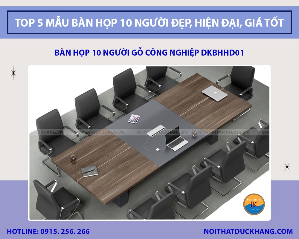 Bàn họp 10 người gỗ công nghiệp DKBHHD01