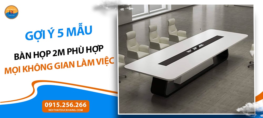 Bàn họp 2m chân bàn uốn cong tinh tế Quad DKFBH109 Bàn họp 2m chân bàn uốn cong tinh tế Quad DKFBH109