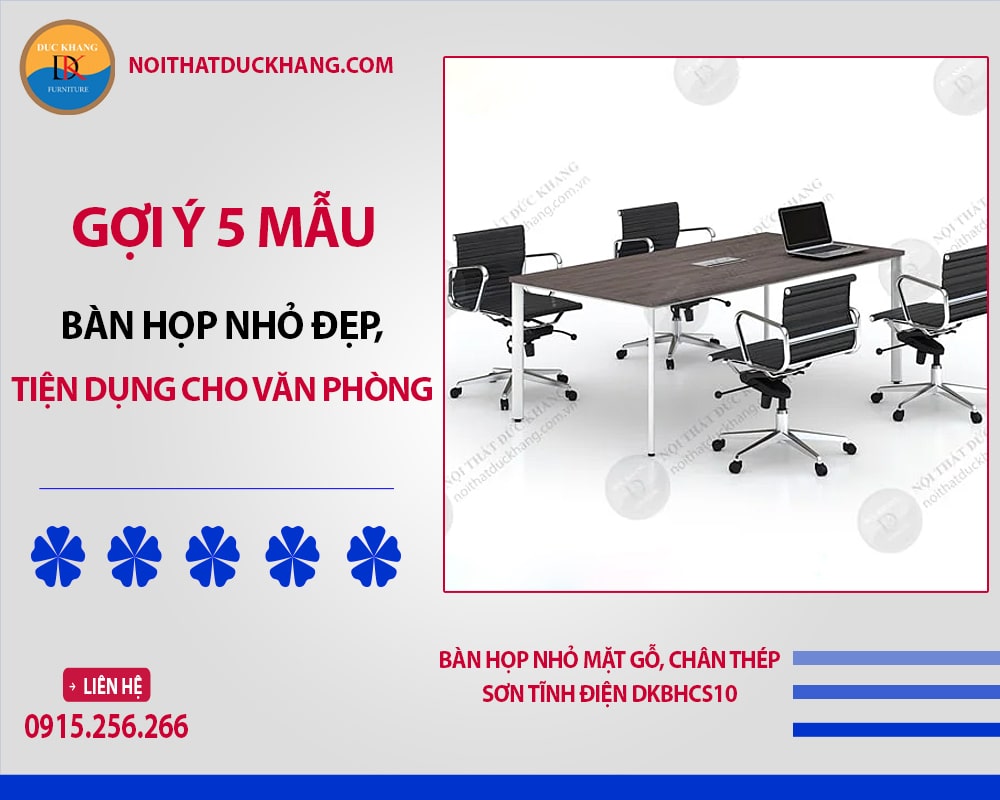 Bàn họp nhỏ mặt gỗ, chân thép sơn tĩnh điện DKBHCS10